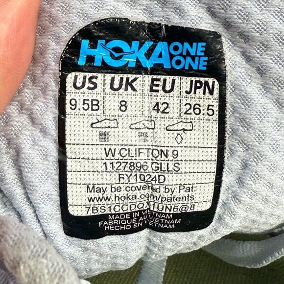 Hoka One One Womens Shoes Size 9.5 Clifton 9 Blue Running Sneakers 1127896 GLLS - Picture 9 of 10